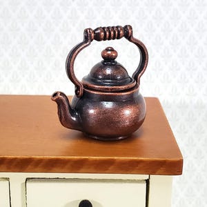 Dollhouse Teapot Kettle Antique Bronze Finish Large Scale Miniature Kitchen