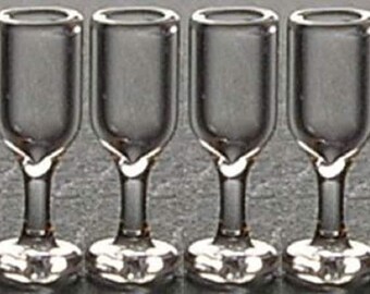Dollhouse Miniature Wine Set of 4 With Glasses by Miniatures World - Etsy