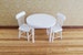 Dollhouse Miniature White Table Round with 2 Chairs 1:12 Scale Kitchen Dining Room Furniture 