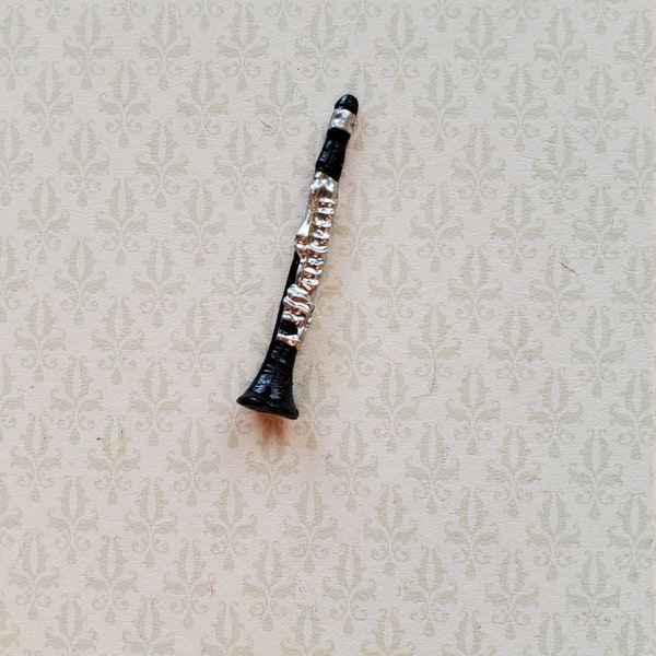 Dollhouse Miniature Small Clarinet 1 1/8" 1:12 or Half Scale Instrument