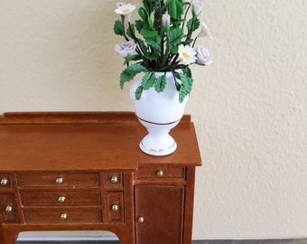 Dollhouse Miniature Vase of Flowers Daisies Mauve Roses 1:12 Scale Falcon Miniatures