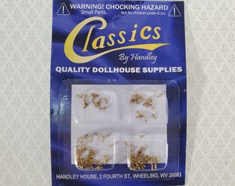 Brass Nails Brads Small Tiny Thin 1/8" Pack of 100 Dollhouse Miniatures Hardware