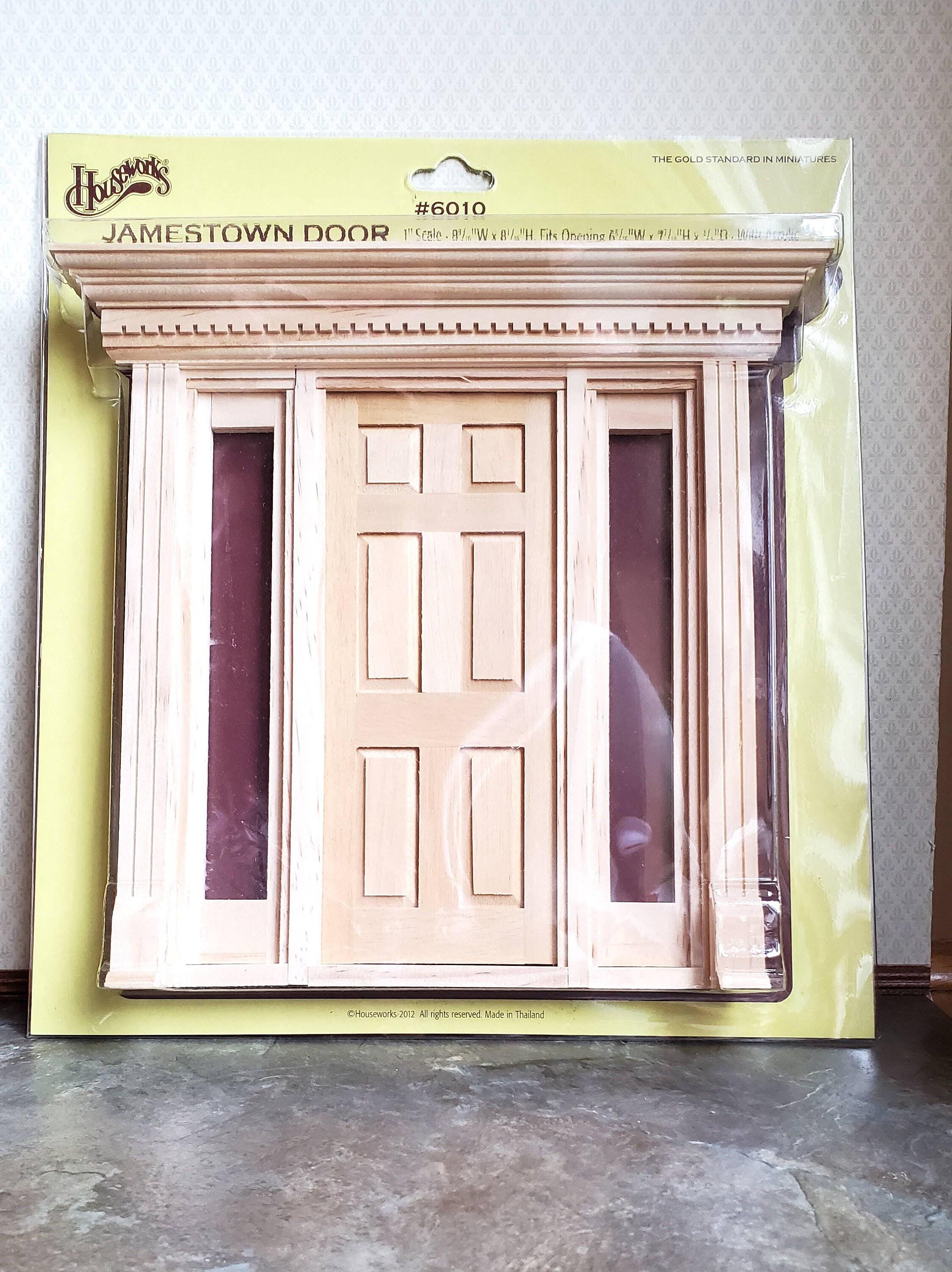 Dollhouse Miniature Exterior Door With Side Lights Jamestown