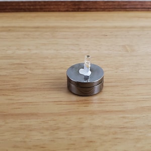 Dollhouse Miniature Battery Light Bulb on Shiny Black Chrome Base 1:12 Scale