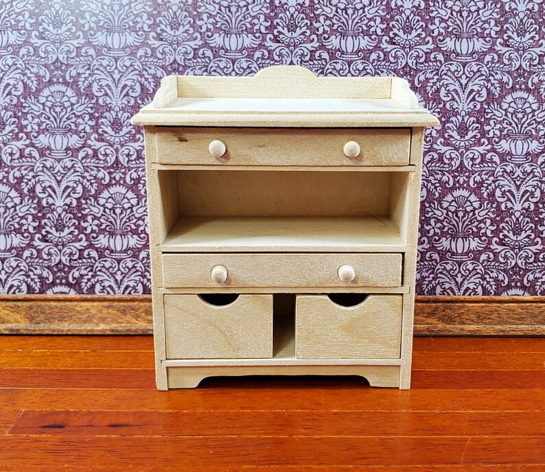 Modern Dollhouse Changing Table Unpainted Wood 112 Scale Nursery Room