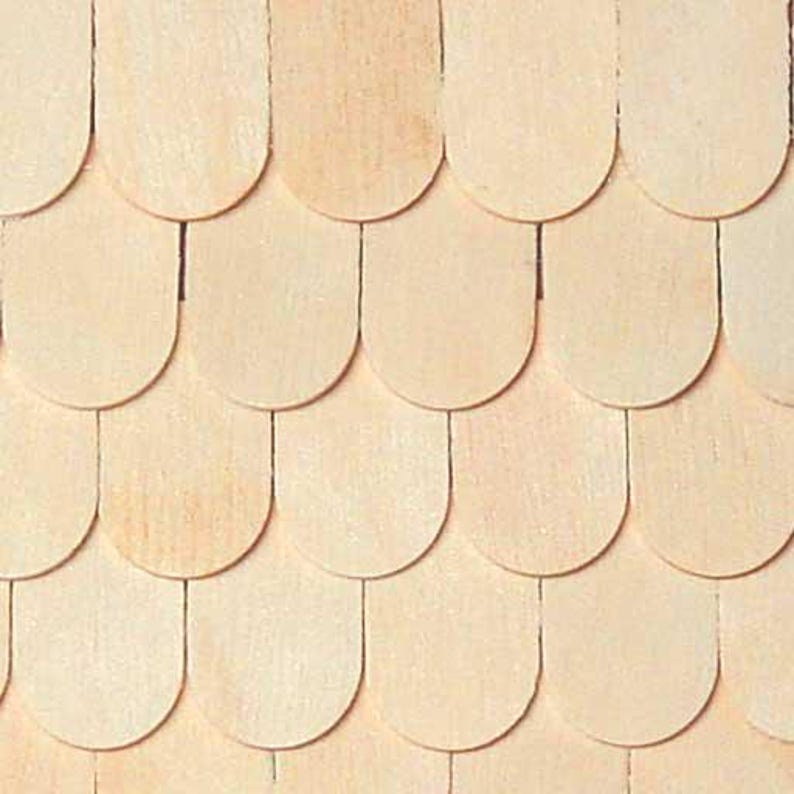 Dollhouse Shingles Fishscale 100 Pieces Light Wood 1:12 Scale ...