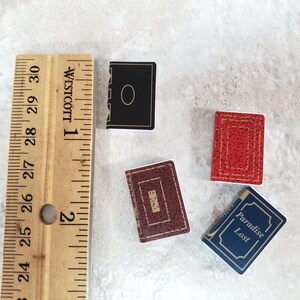 Dollhouse Books with Blank Pages Set of 4 1:12 Scale Miniature Library image 2