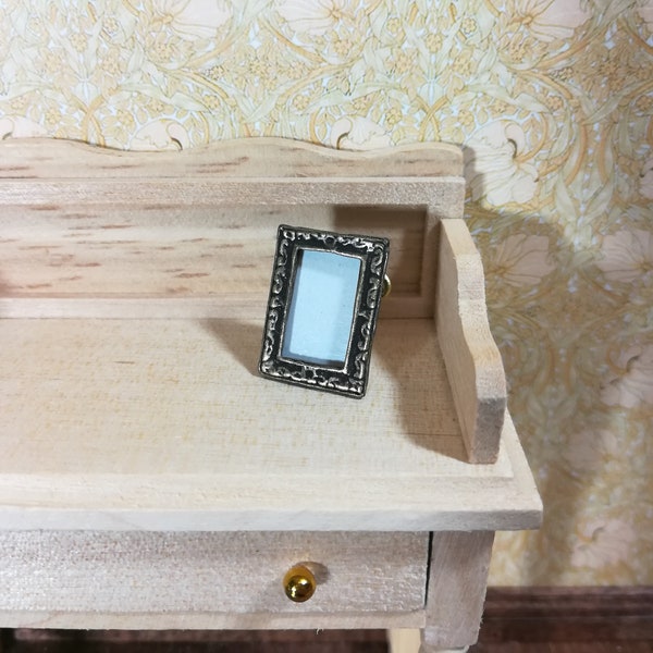 Dollhouse Picture Frame Small Bronze Rectangle with Stand 1:12 Scale Miniature