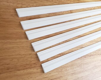 Dollhouse Miniatures Baseboard Trim White Molding 5/8" tall x 17 3/4" long 1:12 Scale Skirting