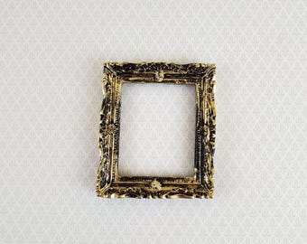 Melody Jane Puppenhaus Leerer Gold-Bilderrahmen – 1:12 Maßstab, 57x73 Mm, Aus Kunstharz