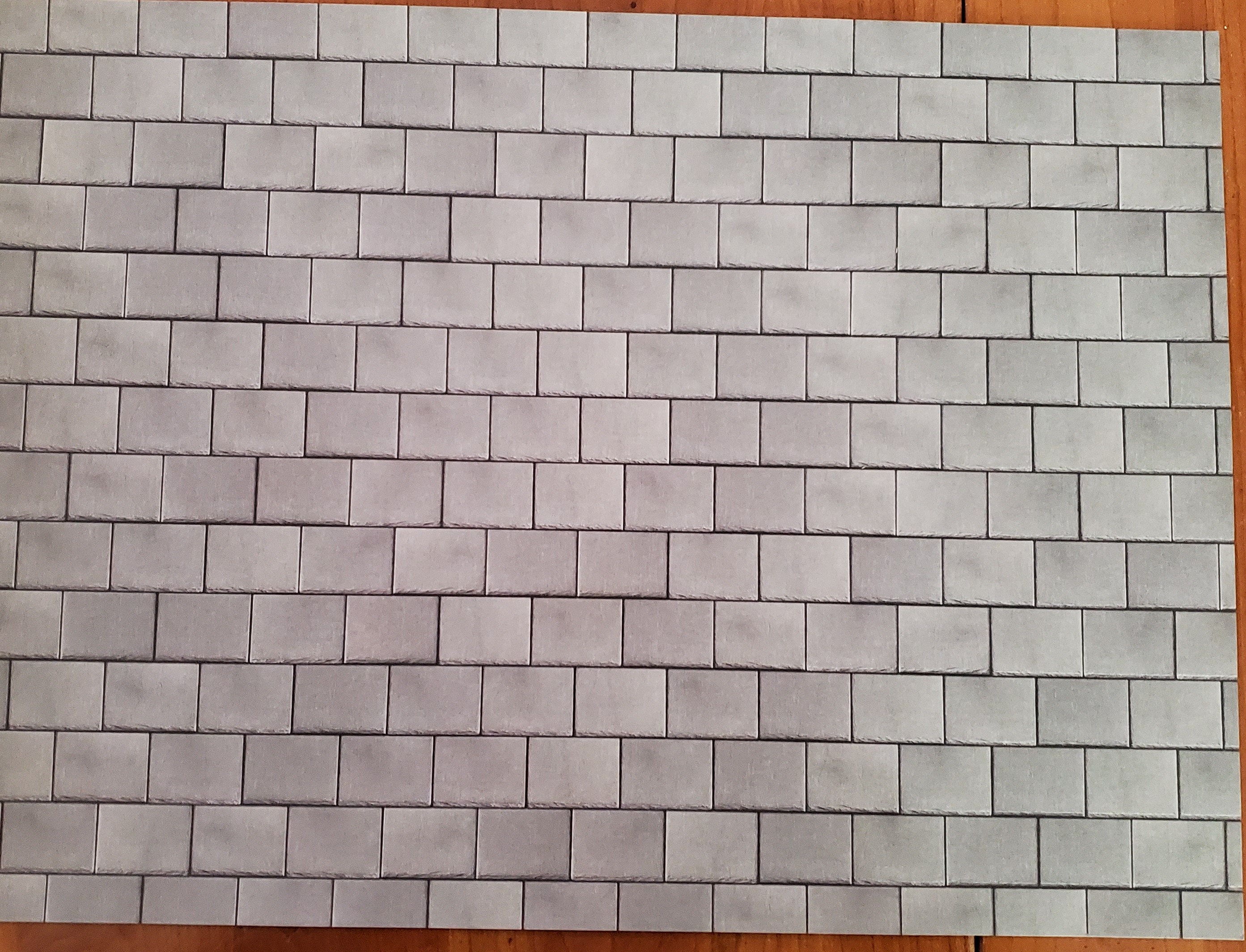 Dollhouse Miniature Ligth Gray Slate Roofing Tiles Embossed Card 112