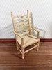 Dollhouse Miniature Ladderback Arm Chair for Kitchen or Dining Room 1:12 Scale Furniture Unfinished 