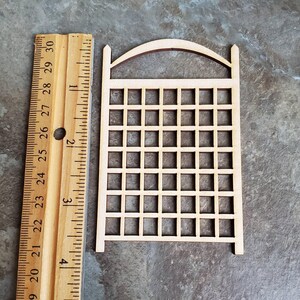 Dollhouse Miniature Garden Trellis for Flowers Small Wood 3 3/4" Unpainted image 2