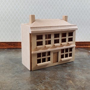 1:144 Scale Dollhouse Front Opening 6 Rooms Unpainted Wood Miniature