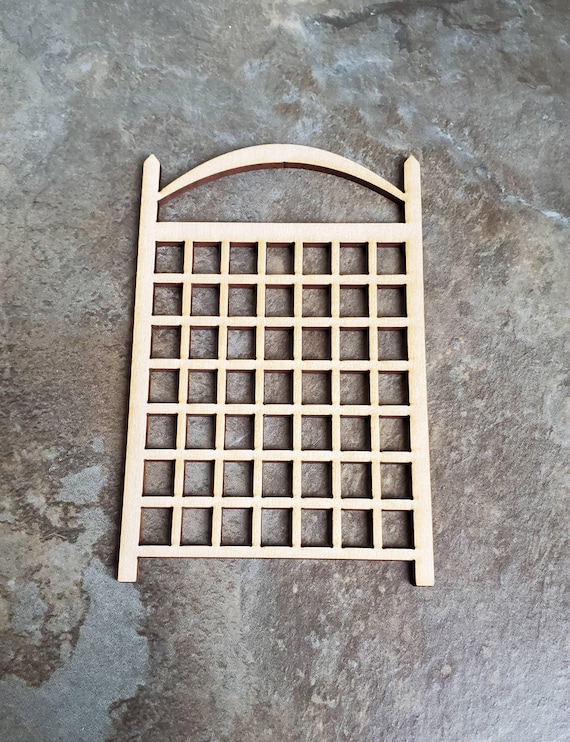 Dollhouse Miniature Garden Trellis for Flowers Small Wood 3 3/4" Unpainted