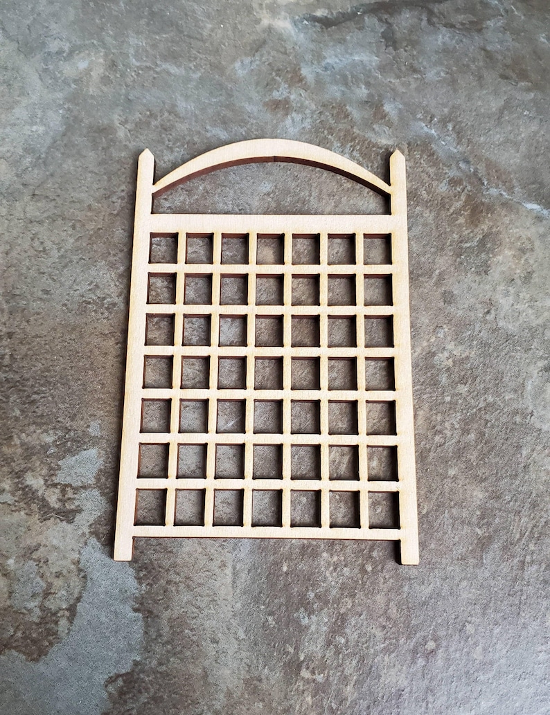 Dollhouse Miniature Garden Trellis for Flowers Small Wood 3 3/4" Unpainted image 1