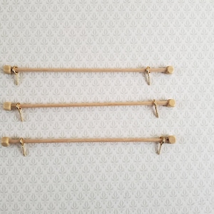 Dollhouse Miniature Curtain Rod Wood x3 1:12 Scale 4&quot; long