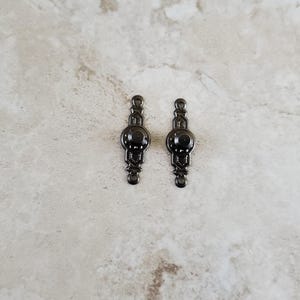 Dollhouse Miniature Doorknobs Handles Fancy Dark Pewter 1 Set 1:12 Scale CLA05512