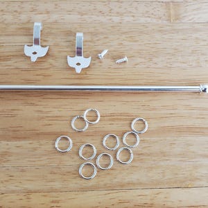Dollhouse Curtain Rod Silver Metal Adjustable 1:12 Scale Miniatures 4.75&quot; - 8&quot;