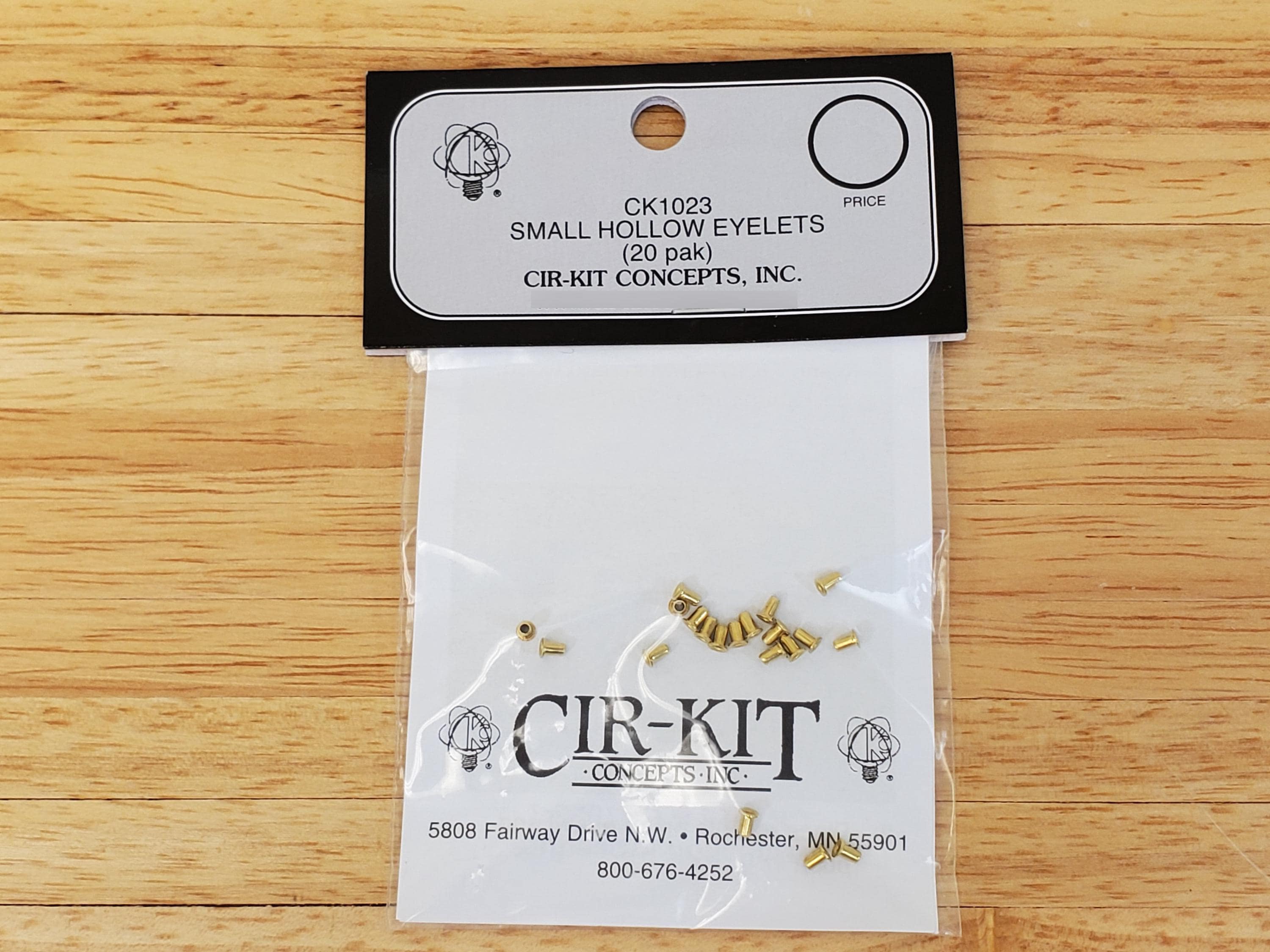 Cir-kit Eyelets Small Hollow 20 Pack for Dollhouse Tape Wire