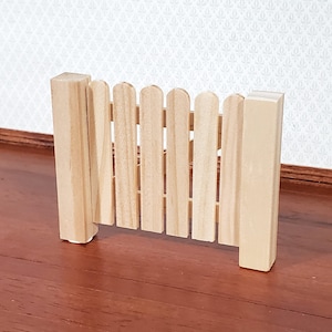 Miniature Wood Fence Gate Opening Door Unpainted Wood 1:12 Scale Dollhouse Fairy Garden