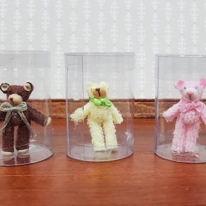 Dollhouse Teddy Bears Set of 3 Stuffed Animal Toy 1:12 Scale Miniature Nursery