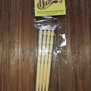 Dollhouse Miniature Spindles Wood for Building 4 Pieces 1:12 Scale 3 3/4&quot; Long