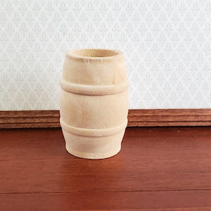 Dollhouse Miniature Whiskey or Rain Barrel Keg 1:12 Scale Unfinished Wood 1 3/4"
