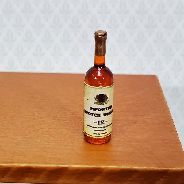 Dollhouse Bottle of Imported Scotch Whiskey 1:12 Scale Miniature 1" Tall Booze Drinks