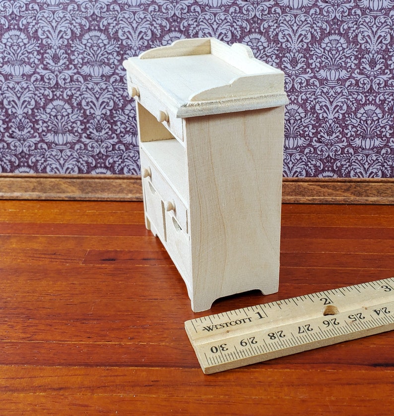 Modern Dollhouse Changing Table Unpainted Wood 112 Scale Nursery Room