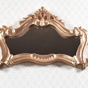 Dollhouse Mirror with Fancy Gold Frame Large 1:12 Scale Miniature Accessory
