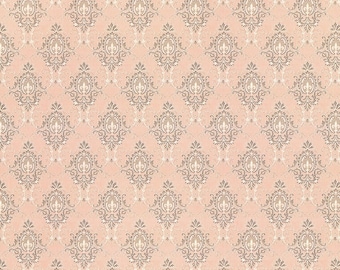 Dollhouse Wallpaper Peachy Pink Victorian 1:12 Scale Miniature by Itsy Bitsy