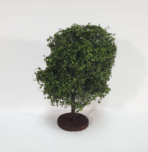 Miniature Tree or Shrub Bush Green Model Railroad Train or Scale Model Scenery Garden