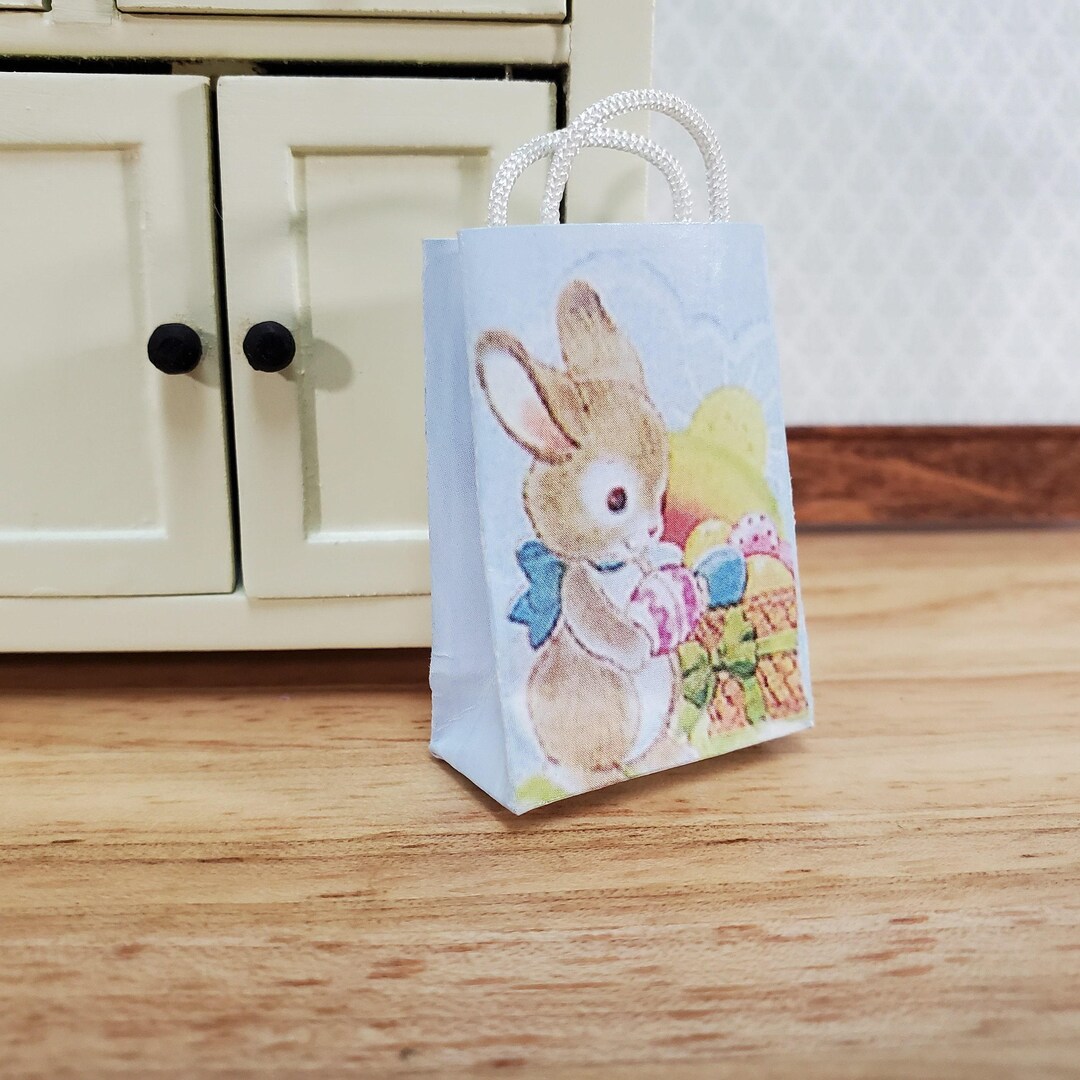Dollhouse Easter Bunny Holiday Shopping Bag 1:12 Scale Miniature ...