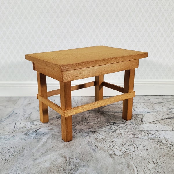 Table de préparation de cuisine ou d'artisanat pour maison de poupée en bois, meubles miniatures à l'échelle 1:12 par Reutter