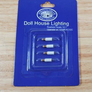 Dollhouse Candle Stick Bulbs Tall 12 Volt 4 piece 7/8" Miniature Replacement Lights