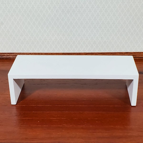 Dollhouse Modern Coffee Table White Finish 1:12 Scale Miniature Furniture