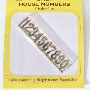 Dollhouse House Numbers 0 thru 9 Gold Plated Brass Miniatures Houseworks 1147