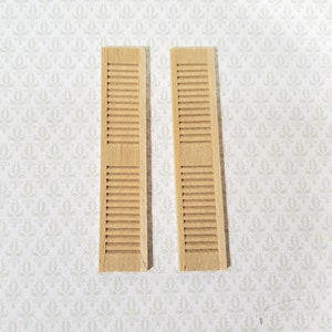 Dollhouse HALF SCALE 1:24 Shutters Louvered 1 Pair Wood 2 1/2&quot; x 1/2&quot; HWH5025 Houseworks