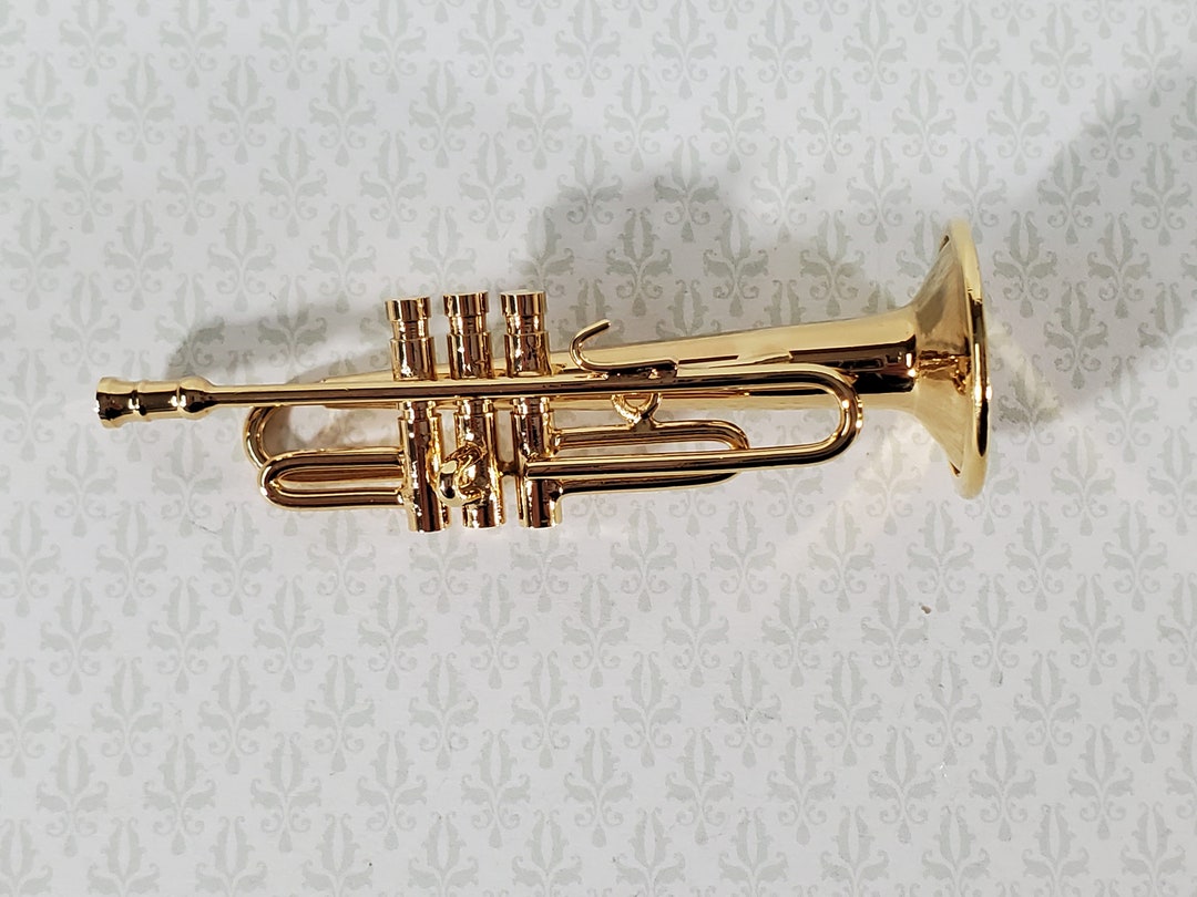 1:12 Miniature Trumpet Mini Musical Instrument Dollhouse Furniture Model  Decor