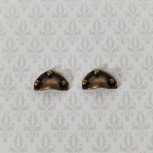 Dollhouse Drawer Pulls Craftsman Cup Style x2 Antique Bronze Finish 1:12 Scale S3024