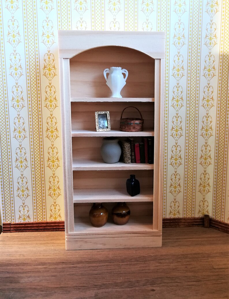 Dollhouse Miniature Bookcase 5 Shelf 112 Scale Unfinished Etsy