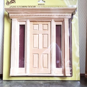 Dollhouse Miniature Exterior Door with Side Lights Jamestown Houseworks 1:12 Scale