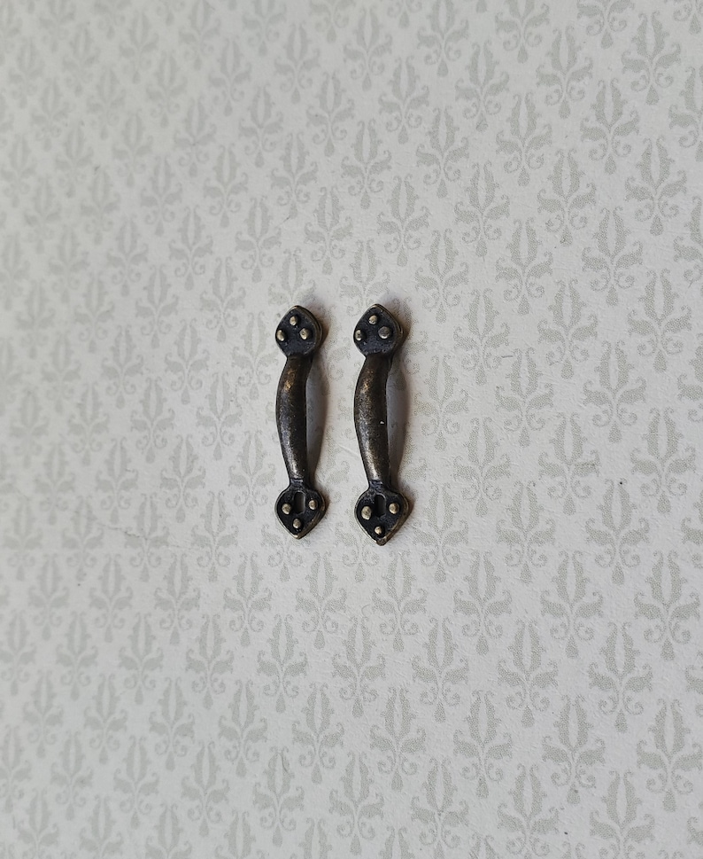 Dollhouse Miniature Door Handles With Keyhole Tudor Style X2 Etsy
