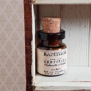 Tiny Potion Jar Radithor Tonic Bottle with Cork Dollhouse Miniature Halloween