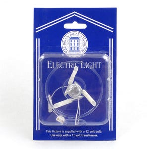 Dollhouse Modern Ceiling Light 3 Arm Silver Plug In Electric 1:12 Scale 12 Volt