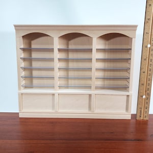 Librería para casa de muñecas, estanterías de tienda, 3 compartimentos, estantes ajustables, muebles a escala 1:12. imagen 3