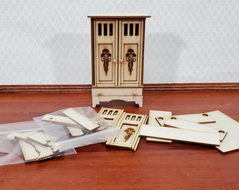ドールハウス用ワードローブ ハーフスケール アート＆クラフトスタイル ミニチュアキット 1:24スケール DIY