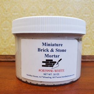 Pre Mixed Mortar Grout Mix for Dollhouse Miniature Bricks Stone Tile White 16 oz