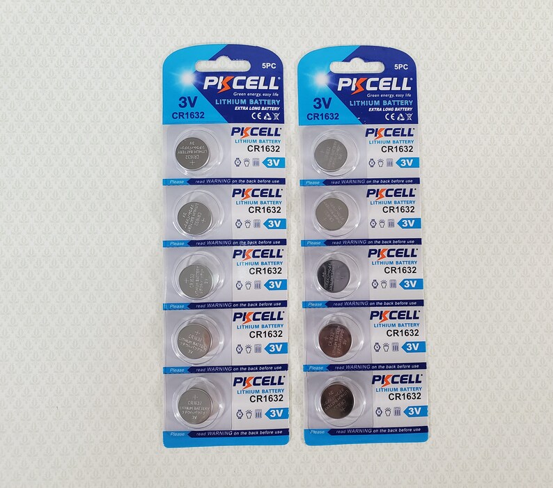 CR1632 Batteries x10 Lithium for LED Dollhouse Miniature Lights 3V Button Coin Cell